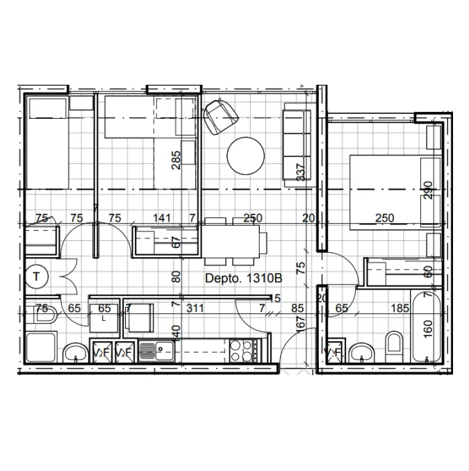Planta Modelo Constanza B L10 (3D - 2B) — Constanza