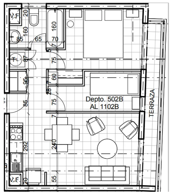 Planta Modelo Constanza B L2 (2D - 1B) — Constanza