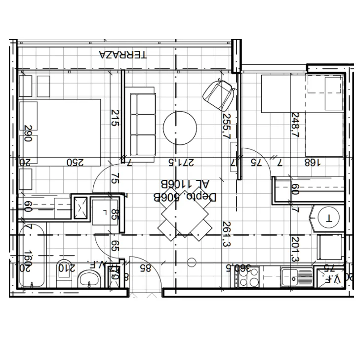 Planta Modelo Constanza B L6 (2D - 1B) — Constanza