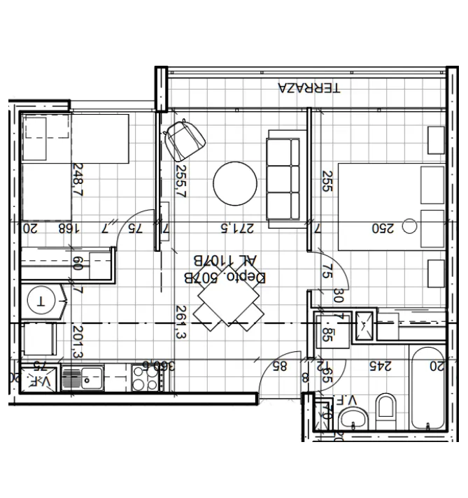 Planta Modelo Constanza B L7 (2D - 1B) — Constanza