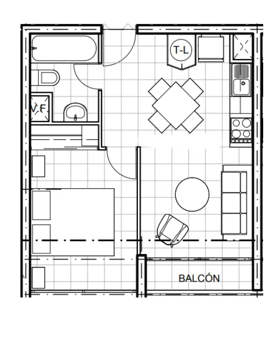 Planta Modelo Sofía D2 (1D - 1B) — Sofía