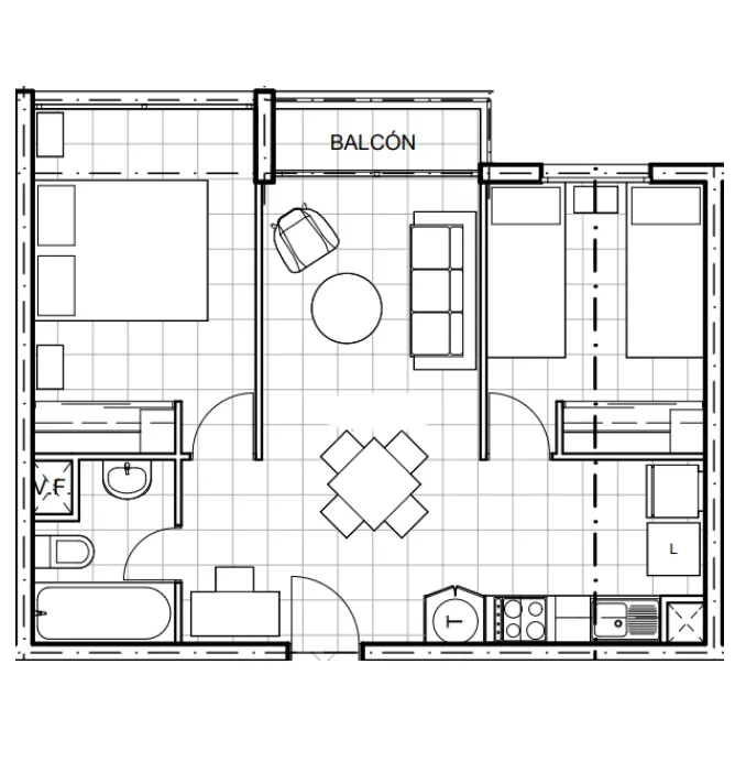 Planta Modelo Sofía G (2D - 1B) — Sofía